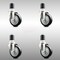Service Caster 4 Inch 316SS Black Polyurethane Swivel 1-7/8 Inch Expanding Stem Caster Set SCC SCC-SS316EX20S414-PPUB-BLK-178-4 - alternate 1